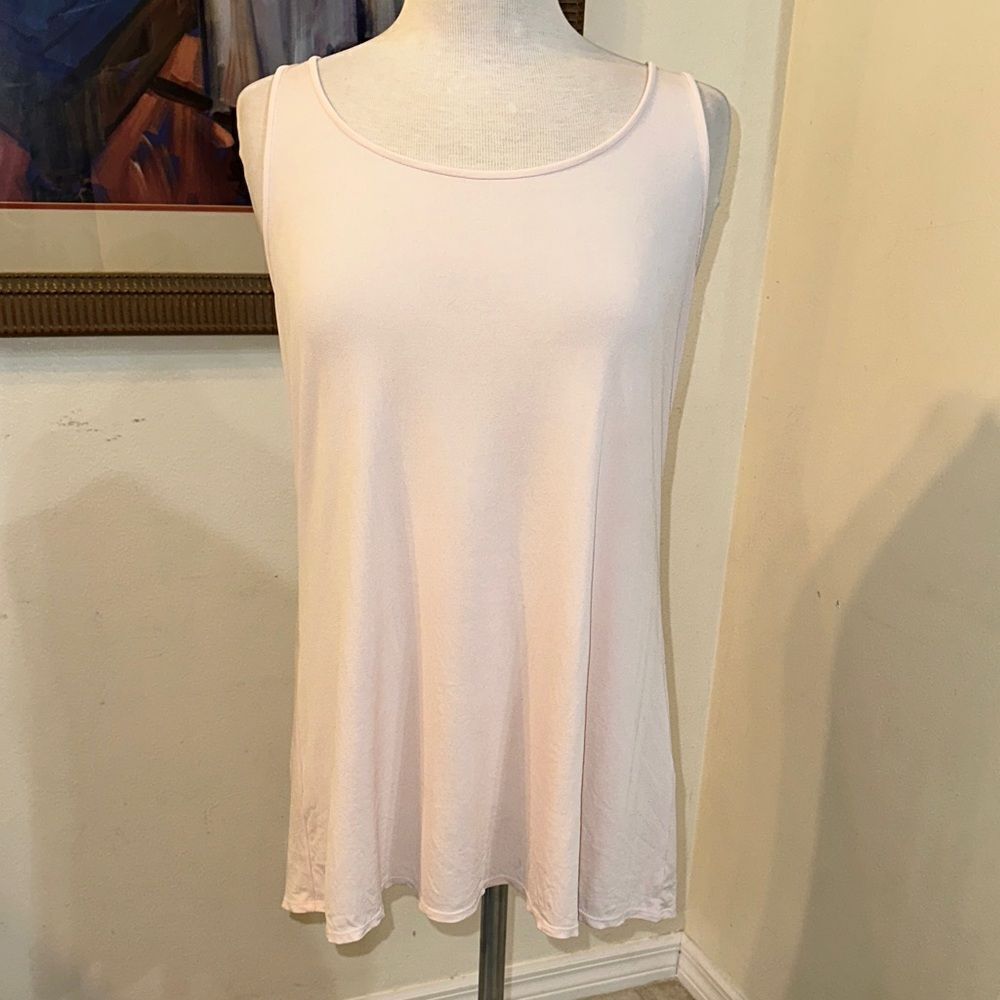 TOP - Eileen Fisher 100% Silk Women's Sleeveless Pale Pink Size Medium - Picture 5 of 10